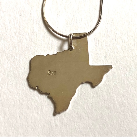 Texas map sterling silver necklace - Picture 5 of 6